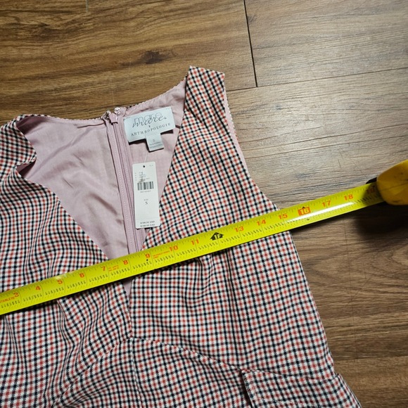 Mare Mare x Anthropologie V-Neck Mini-Check Romper S Viscose Blend Chic NWT - Picture 7 of 7